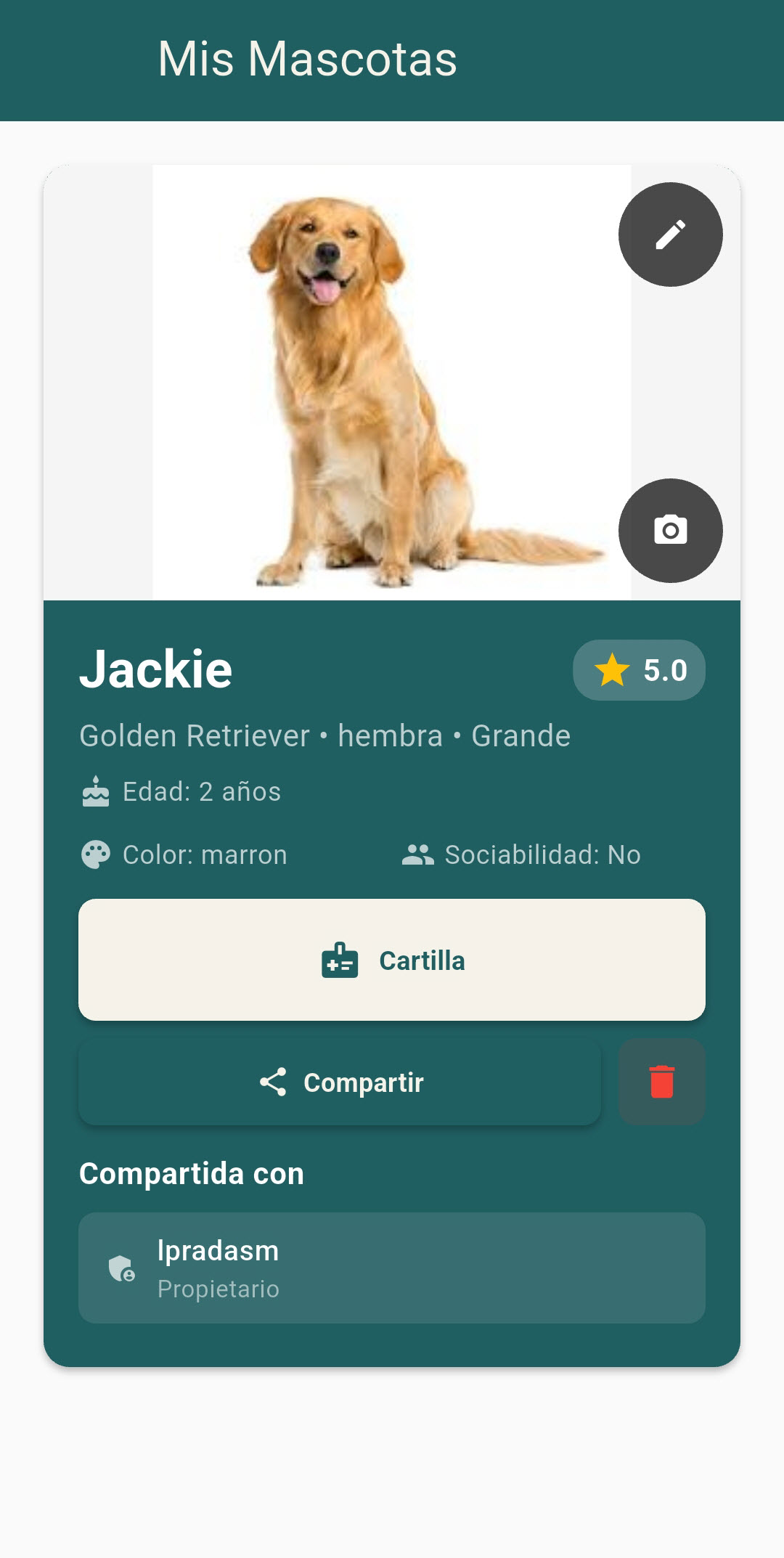 Perfil de mascotas